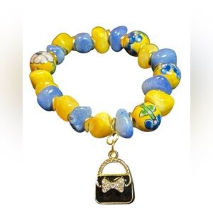 Blue and Yellow Beaded Bracelet- Color Pop Collection